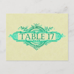 Cartão Postal Números de Tabela de Recepção de Casamento vint