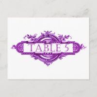 Números de Tabela de Recepção de Casamentos vintag