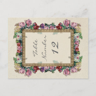 Cartão Postal Números de Tabela Elegante Formal Formal Brocade 
