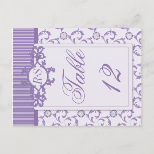 Cartão Postal Números de Tabela no Padrão Roxo da Lavanda do Orn
