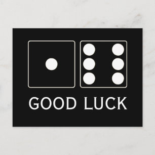 Cartão Postal Números DICE de canalizações brancas 1 + 6 + texto