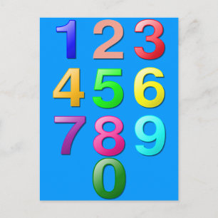 Cartão Postal Números Inteiros ou Números de Contagem para 9