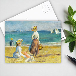 Cartão Postal Números na Praia, Auguste Renoir Art