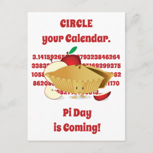 Cartão Postal Números Vermelhos Do Cartoon De Pie Da Apple Day