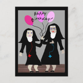 Cartão Postal Nun Birthday dá presentes "Feliz Irmã de Aniversár