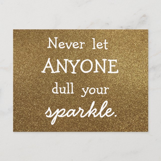 Cartão Postal Nunca Deixe Ninguém Puxar Seu Espontilho - Dourada (Frente)