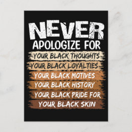 Cartão Postal Nunca Desculpar o Mês da História Negra