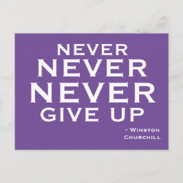 Cartão Postal Nunca Desistir Da Motivação Winston Churchill