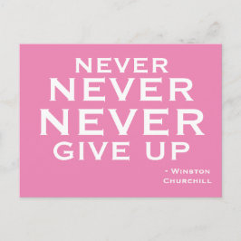 Cartão Postal Nunca Desistir De Winston Churchill Motivational r