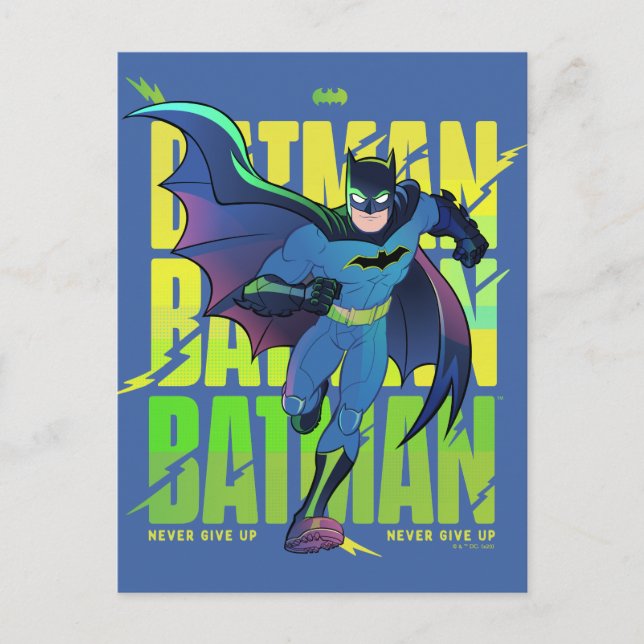 Cartão Postal Nunca Desistir do Batman Executando Gráfico (Frente)