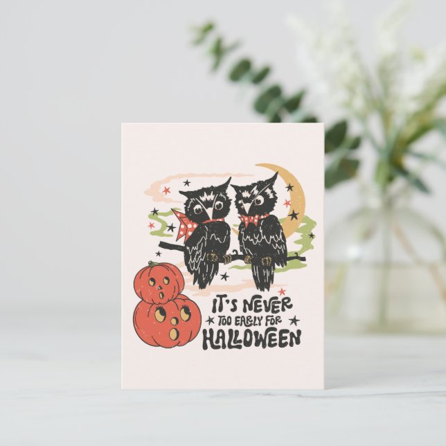 Cartão Postal Nunca é cedo demais para o Dia das Bruxas (Em pé/Frente)