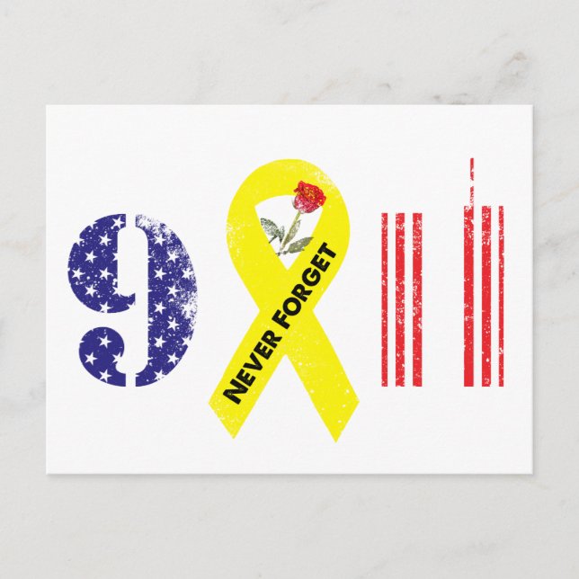Cartão Postal Nunca Esqueça 9 11 Fita Amarela (Frente)