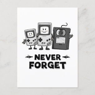 Cartão Postal Nunca esqueça a fita cassete Estética vintage dos 