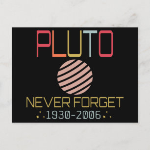 Cartão Postal Nunca Esqueça Plutão Retro Espaço Engraçado, C