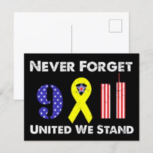 Cartão Postal Nunca Esquecer 9 11 Unidos Venceremos