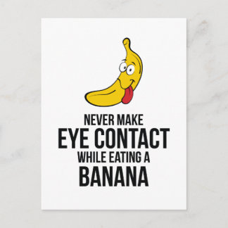 Cartão Postal Nunca Façam Contato Olho Enquanto Comem Banana
