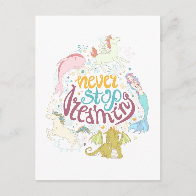 Cartão Postal Nunca Parar de Sonhar (Frente)
