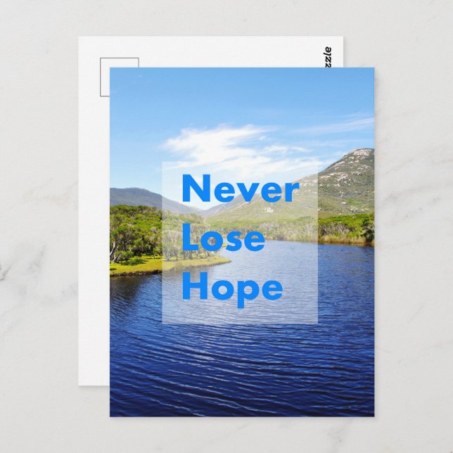 Cartão Postal Nunca perder esperança (Frente/Verso)