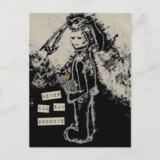 Cartão Postal nunca posso dizer adeus sinibunny (Frente)