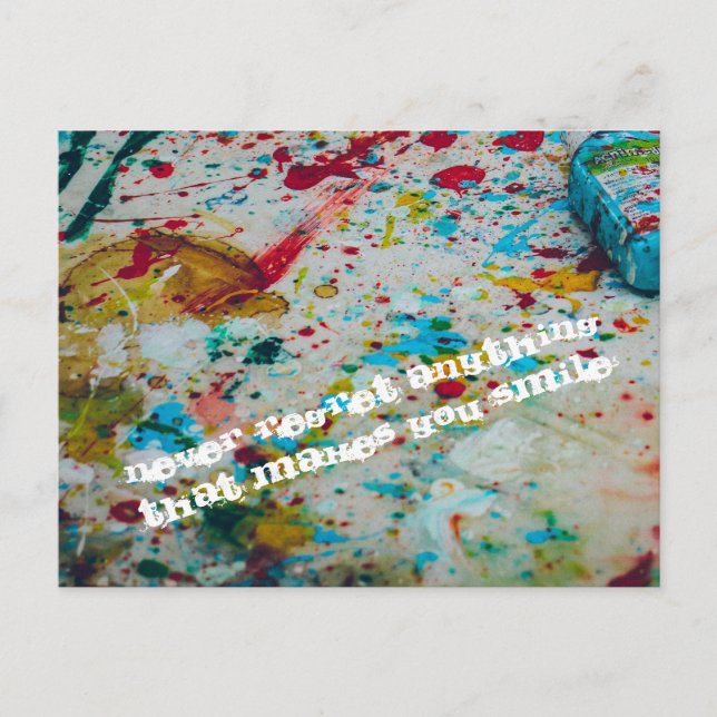 Cartão Postal Nunca se arrependa de nada (Frente)