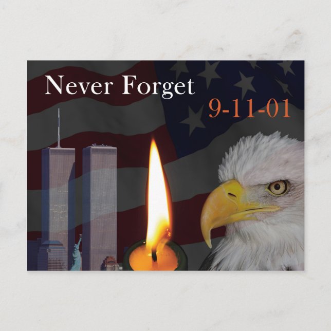 Cartão Postal Nunca se esqueça do 9-11-01 (Frente)