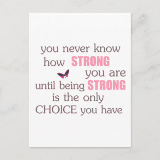 Cartão Postal Nunca Sei O Quanto Você É Forte