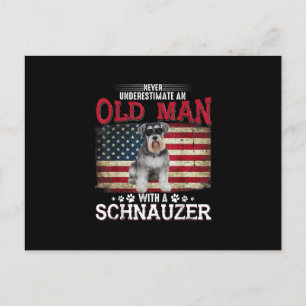 Cartão Postal Nunca Subestime Um Velho Com Um Schnauzer