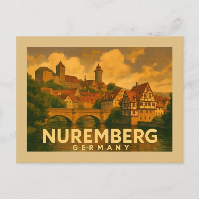 Cartão Postal Nuremberg Germany City Art (Frente)