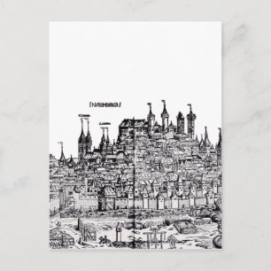 Cartão Postal Nuremberga, cidade medieval na Alemanha