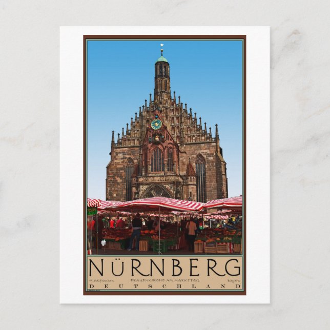 Cartão Postal Nuremberga - Frauenkirche (Frente)