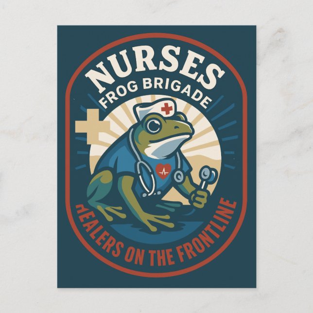 Cartão Postal Nurses Frog Brigade – Healers on the Frontline (Frente)