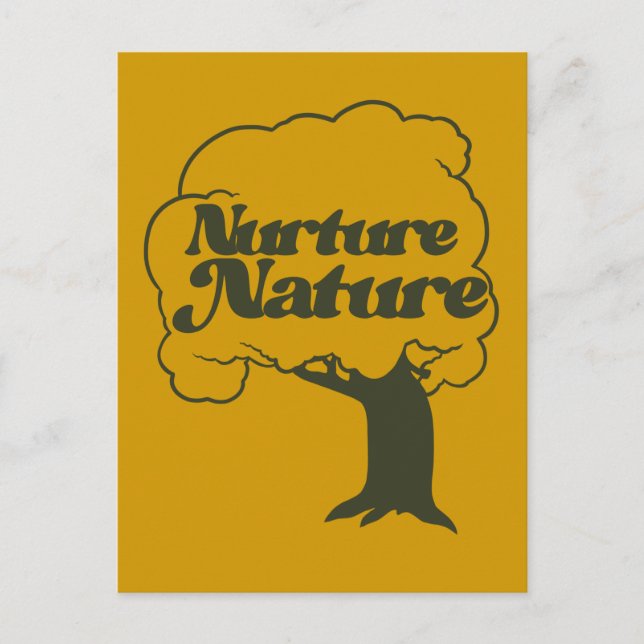Cartão Postal Nurture Nature Retro Tree Hugger (Frente)