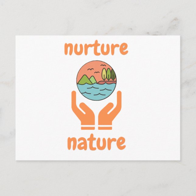 Cartão Postal Nurture of nature, life quotes  (Frente)