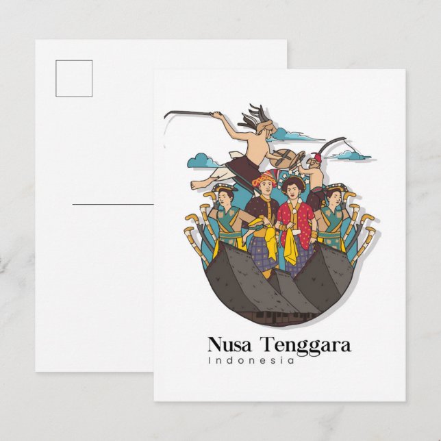 Cartão Postal Nusa Tenggara Indonesia Travel (Frente/Verso)