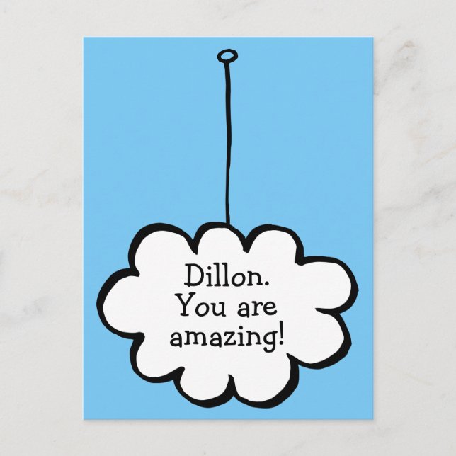 Cartão Postal Nuvem de Mensagens Personalizadas em uma String (Frente)