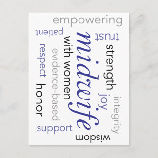 Cartão Postal nuvem de palavras de parteira
