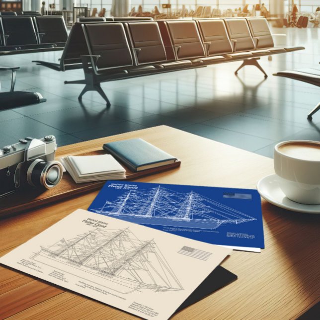 Cartão Postal Nuvem de Voo de Entrega do Clipper - ABD de Bluepr (Criador carregado)