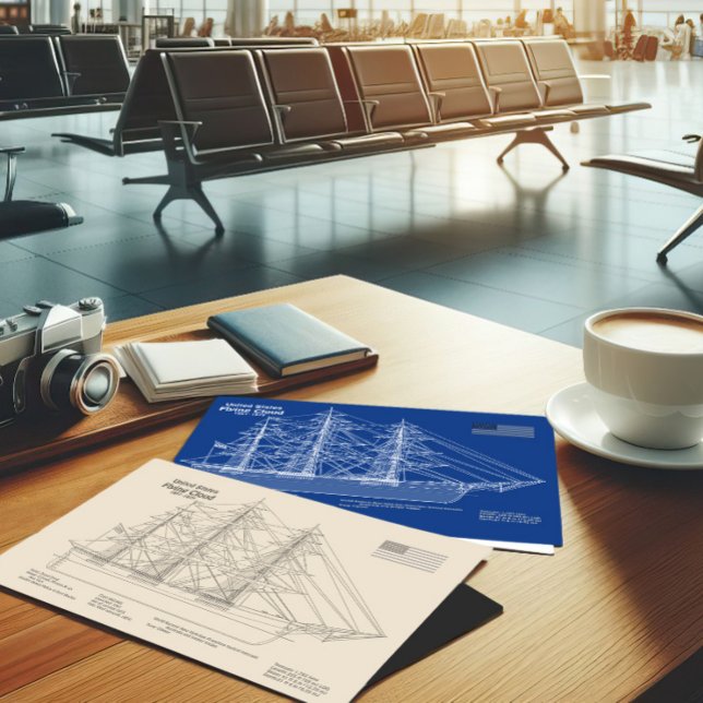 Cartão Postal Nuvem de Voo de Entrega do Clipper - Esquema de En (Criador carregado)