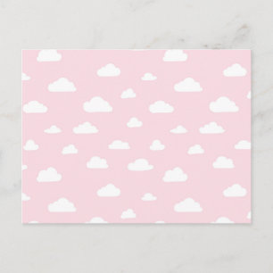 Cartão Postal Nuvens brancas de desenho em um padrão de fundo c