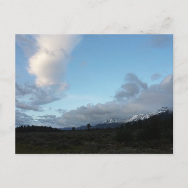 Cartão Postal Nuvens da Manhã no Parque Nacional de Grand Teton (Frente)