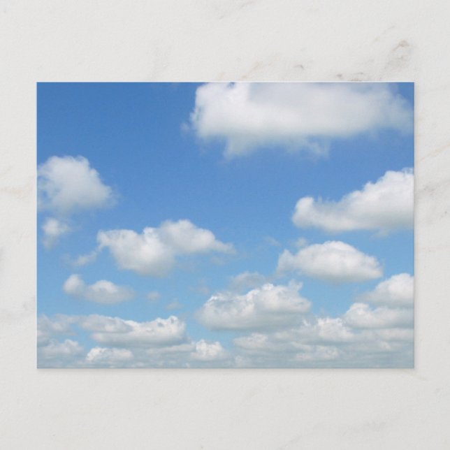 Cartão Postal Nuvens de Ar Fresco no Céu Azul (Frente)