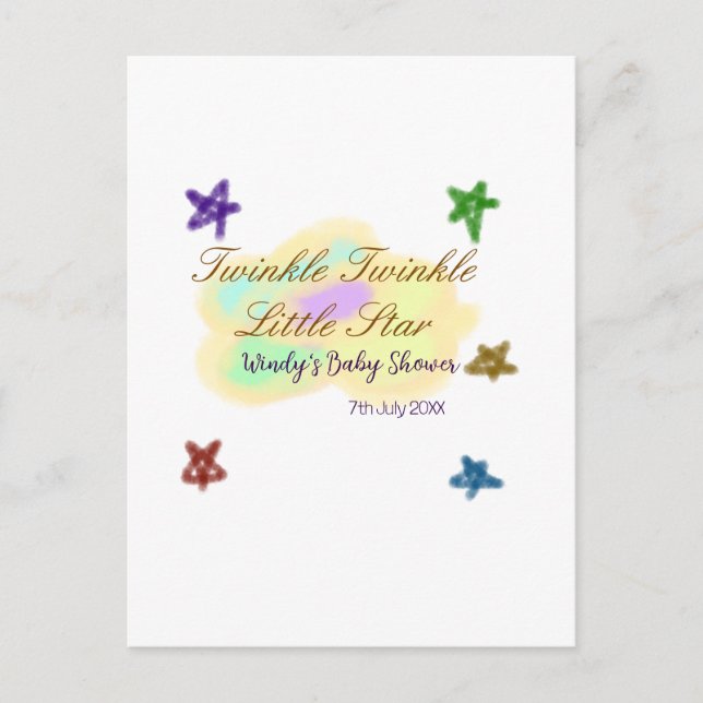 Cartão Postal Nuvens de arco-íris brilham Brilha Brilha Estrela  (Frente)