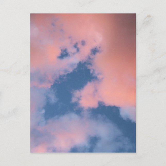 Cartão Postal Nuvens de Pêssego Fluffy no Sunset (Frente)