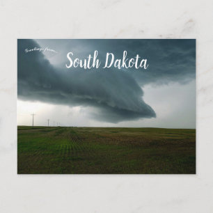 Cartão Postal Nuvens de tempestade sobre um campo na Dakota do S