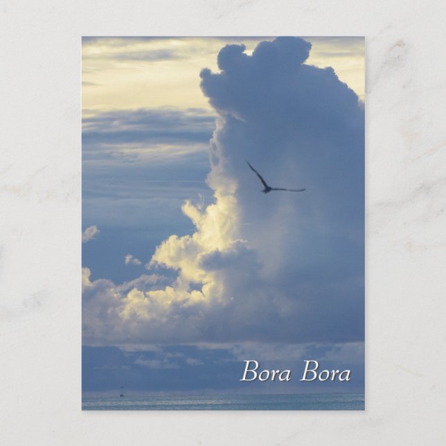 Cartão Postal Nuvens em Bora Bora (Frente)