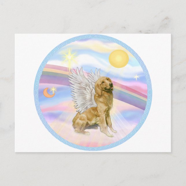 Cartão Postal Nuvens - Golden Retriever (B1) Anjo (Frente)