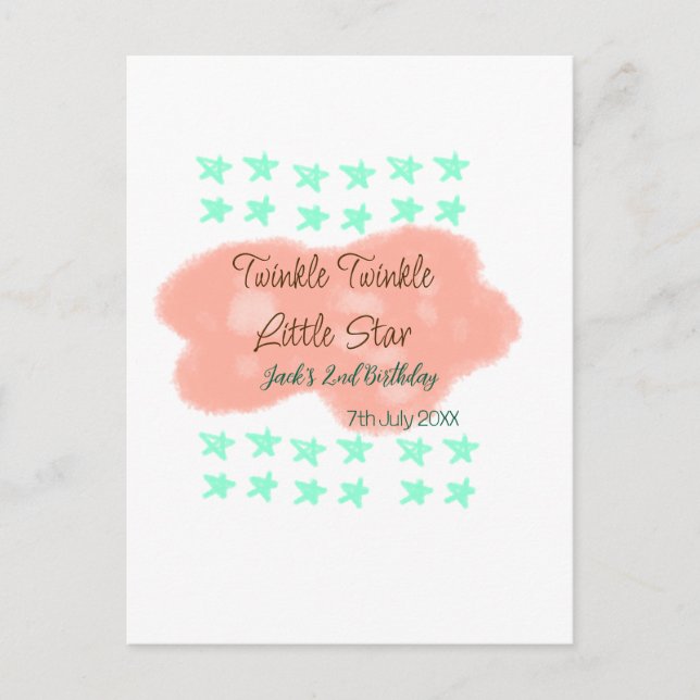 Cartão Postal Nuvens laranja piscam piscam estrelas pequenas ver (Frente)