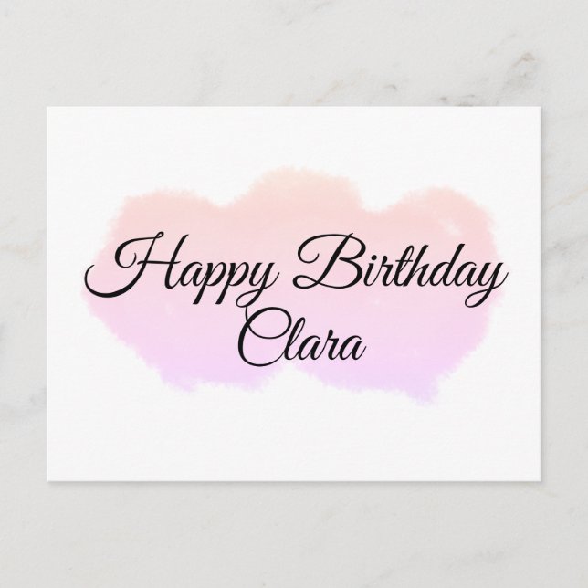 Cartão Postal Nuvens laranja rosa pastel feliz aniversário moder (Frente)