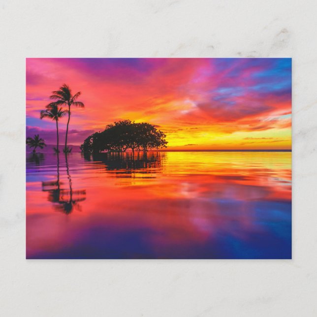 Cartão Postal Nuvens majestosas e reflexões (Frente)