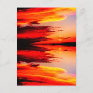 Cartão Postal Nuvens na arte do pôr do sol